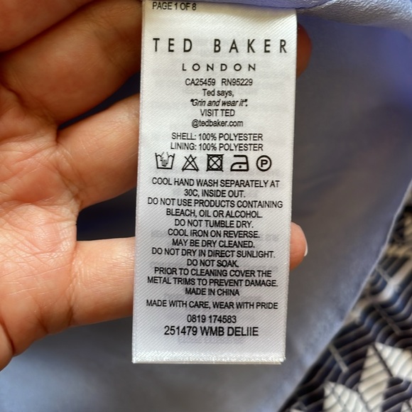 Ted Baker London Deliie Geo Print Blouson Sleeve Top - Picture 14 of 16